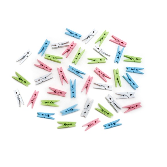 🆕 NEW 40 pcs Mini Wood Clothespins - Pinces à linge en bois - Picture 3 of 4